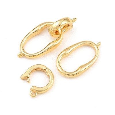 Brass Fold Over Clasps KK-H292-25G-1