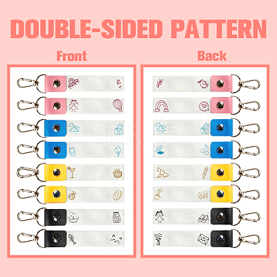 PU Leather & Cotton Name Marker Keychain AJEW-WH0514-034-1