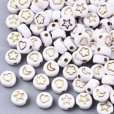 Opaque Acrylic Beads X-PACR-N006-005-1