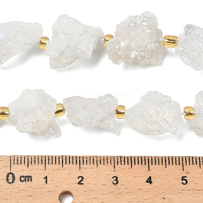 Electroplated Natural Druzy Agate Beads Strands G-G289-02B-1