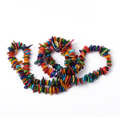 Natural Shell Chip Beads Strands SHZM007-1