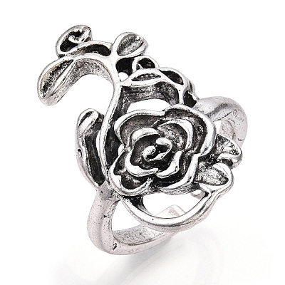 Enamel Adjustable Alloy Cuff Finger Rings RJEW-S038-013-1