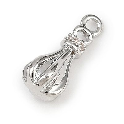 Brass Pave Clear Cubic Zirconia Pendants KK-L238-25P-1