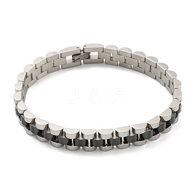 Ion Plating(IP) 304 Stainless Steel Thick Link Chain Bracelet Hand Polished BJEW-G649-10B-A-1