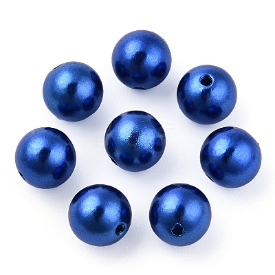 Spray Painted ABS Plastic Imitation Pearl Beads OACR-T015-05C-06-1