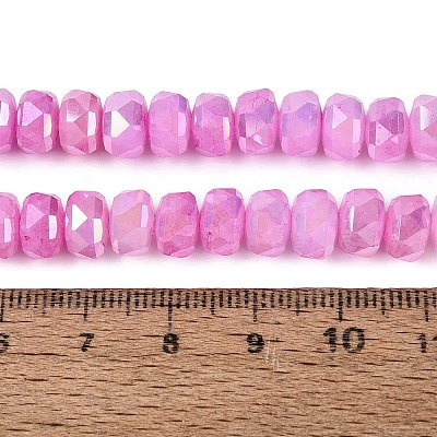 Electroplate Crackle Imitation Jade Glass Beads Strands EGLA-Q135-01A-C10-1