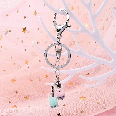 Iron Alloy Lobster Claw Clasp Keychain X-KEYC-D016-P-1