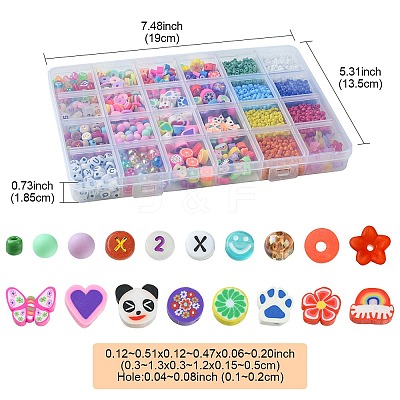 DIY Polymer Clay & Glass Seed & Acrylic Beads Making Finding Kits DIY-FS0006-38-1