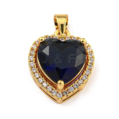 Rack Plating Brass Micro Pave Cubic Zirconia Pendants KK-H469-02G-1