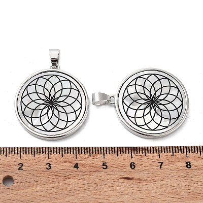 Natural White Shell Pendants SHEL-G017-01P-02-1