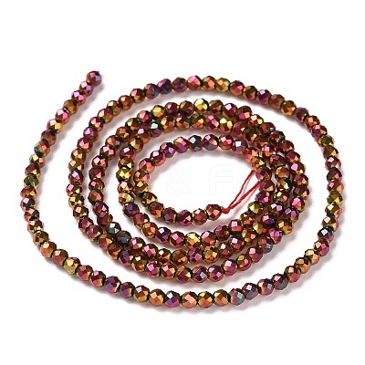 Electroplate Glass Beads Strands GLAA-H021-01A-FP10-1