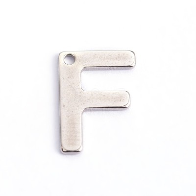 Tarnish Resistant 304 Stainless Steel Letter Charms STAS-O072-F-1