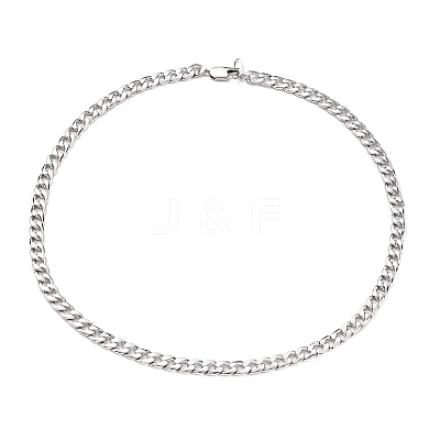 Non-Tarnish Men's 304 Stainless Steel Cuban Link Chain Necklaces NJEW-JN03170-01-1