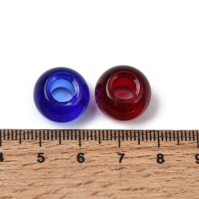 Mixed Color Handmade Rondelle Lampwork Large Hole European Beads X-GPDL-D003-M-1-1