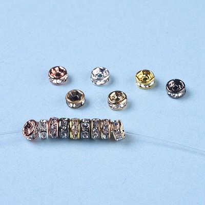 Brass Rhinestone Spacer Beads RB-X0013-09-NF-1