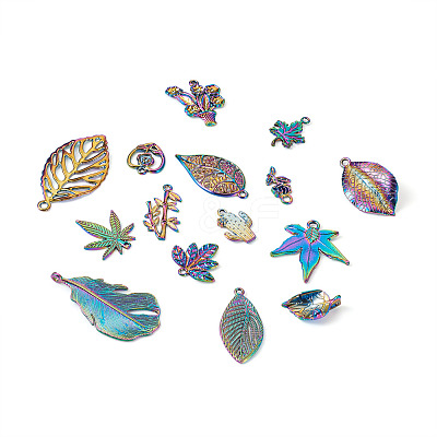 30Pcs 15 Style Rainbow Color Alloy Pendants FIND-BY0001-18-1