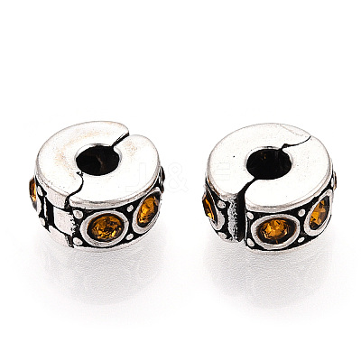 Brass Rhinestone European Clasps KK-N291-01AS-09-1