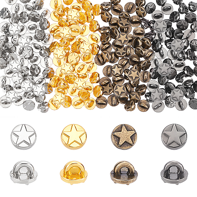 200Pcs 4 Colors Alloy Shank Buttons DIY-PH0008-71-1