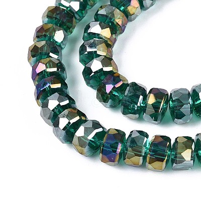Electroplate Transparent Glass Beads Strands X-EGLA-N022-04A-D10-1