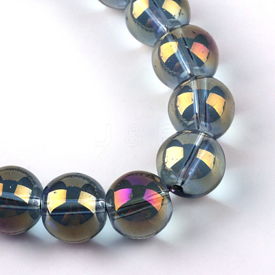 Electroplate Glass Beads Strands X-EGLA-Q062-8mm-A03-1