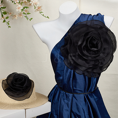 2Pcs 2 Styles Organza Flower Brooches JEWB-FG0001-58A-1