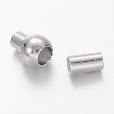 Brass Magnetic Clasps with Glue-in Ends KK-G230-4mm-P-NF-1