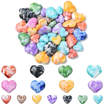 10Pcs Acrylic Beads OACR-YW0002-50-1