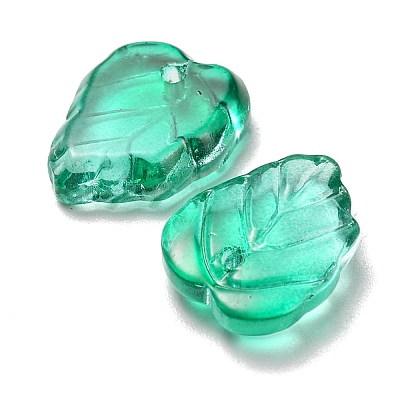 Autumn Theme Two-Tone Transparent Glass Charms GLAA-YW0001-53E-1
