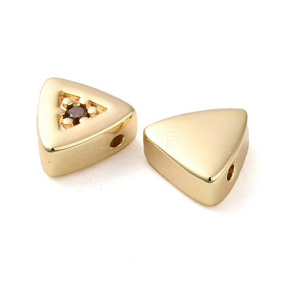 Real 18K Gold Plated Brass Micro Pave Cubic Zirconia Bead KK-H455-08G-02-1