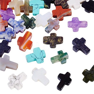 28Pcs 14 Styles Mixed Gemstone Beads G-TA0002-84-1