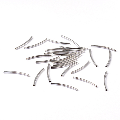 Brass Curved Tube Beads X-EC297-S-1