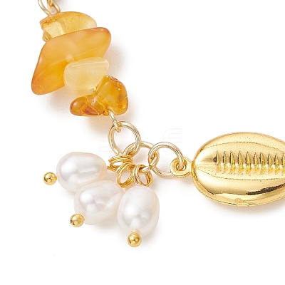 Natural Cultured Freshwater Pearl Beads Charm Bracelets BJEW-JB13767-02-1