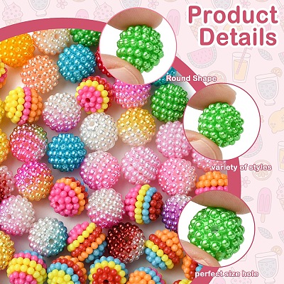 3 Styles ABS Plastic Beads KY-FS0001-24-1