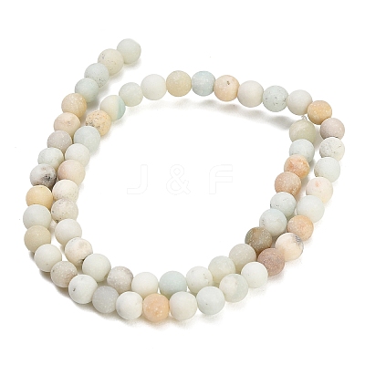 Natural Frosted Flower Amazonite Beads Strands GG-CBA6382-A04-6mm-02-1