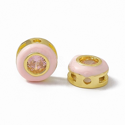 Rack Plating Brass Cubic Zirconia Beads KK-C007-15G-05-1