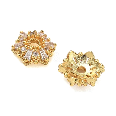 Brass Micro Pave Cubic Zirconia Bead Caps CU-CBA6E4E-03G-1