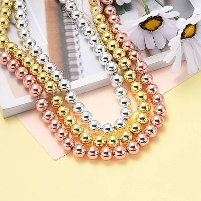 Electroplate Non-magnetic Synthetic Hematite Beads Strands G-L485-01G-M-1