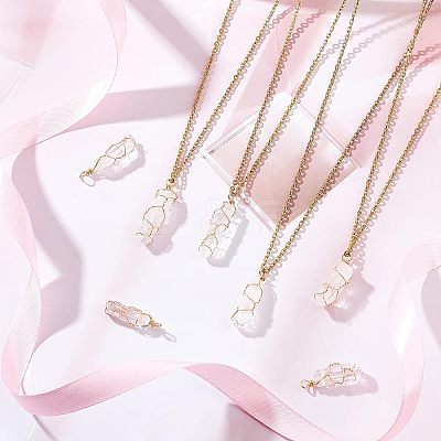 20pcs Natural Quartz Crystal Pointed Pendants FIND-FG0001-58-1