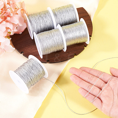 5 Rolls 5 Sizes Round PET Metallic Thread MCOR-TA0001-02A-1