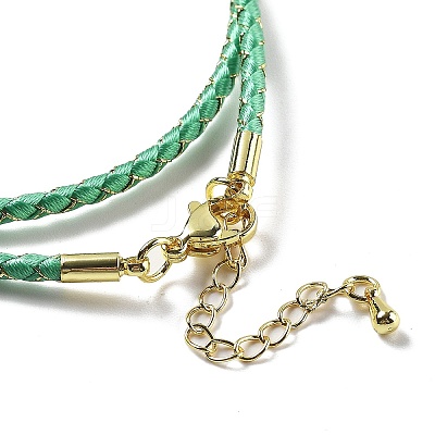 Polyester Cord Braided Necklace Makings MAK-L043-03G-28-1