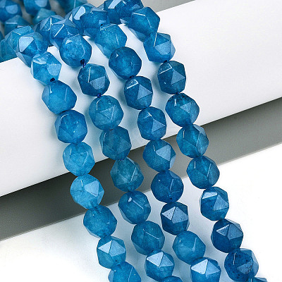 Dyed Natural White Jade Beads Strands G-T139-8mm-46F-1