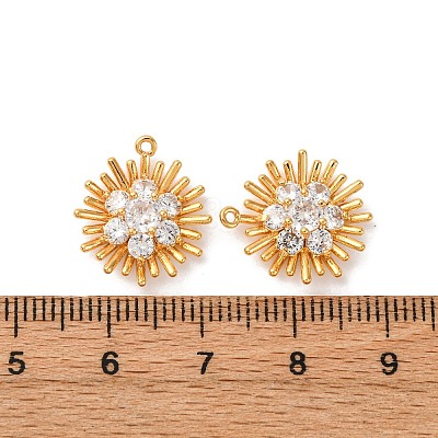 Brass Micro Pave Cubic Zirconia Pendants KK-K382-38G-1