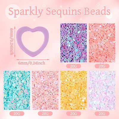 125G 5 Colors Plastic Sequins Beads PVC-TA0001-05B-1