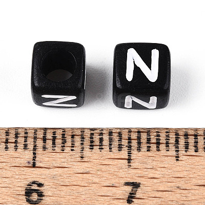 Initial Acrylic Horizontal Hole Beads OACR-ZX006-35N-1