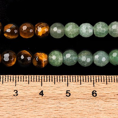 Chakra Theme Natural Red Rainbow Jasper & Yellow Aventurine & Tiger Eye & Green Aventurine & Blue Spot Stone & Lapis Lazuli & Amethyst Beads Strands G-F668-14-6mm-1