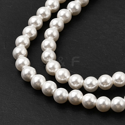 Electroplated Shell Pearl Beads Strands X-BSHE-K017-4mm-1