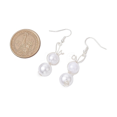 Easter Rabbit Acrylic Dangle Earrings for Women EJEW-JE06217-1