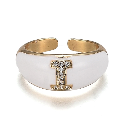 Brass Micro Pave Clear Cubic Zirconia Cuff Rings RJEW-H538-03G-I-1