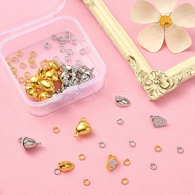 20Pcs 2 Colors Heart Alloy Magnetic Clasps FIND-YW0003-23-1