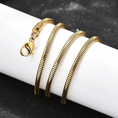 304 Stainless Steel Snake Chain Necklaces STAS-M174-005G-2.4-1